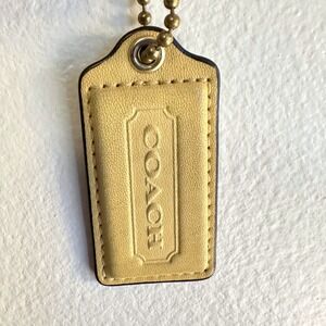 Coach 2" Leather Hangtag Vanilla or Butter Yellow
